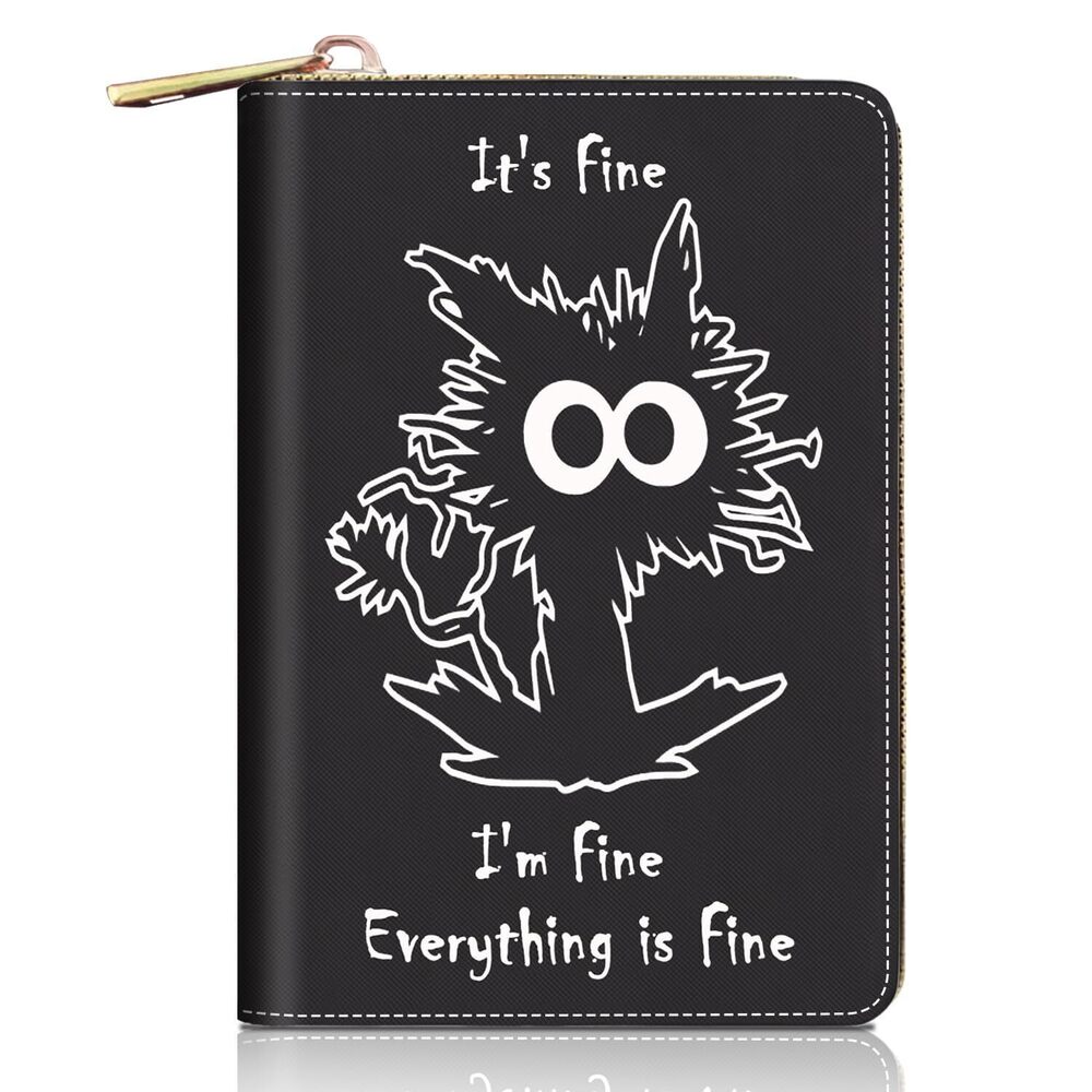 5268 Credit Card Holder Wallets , Funny Cat - It's Fine I'm Fine Everything